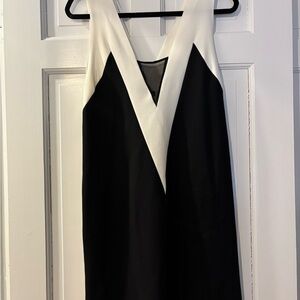 NWT Zara  Black and White V-Neck Mini Dress